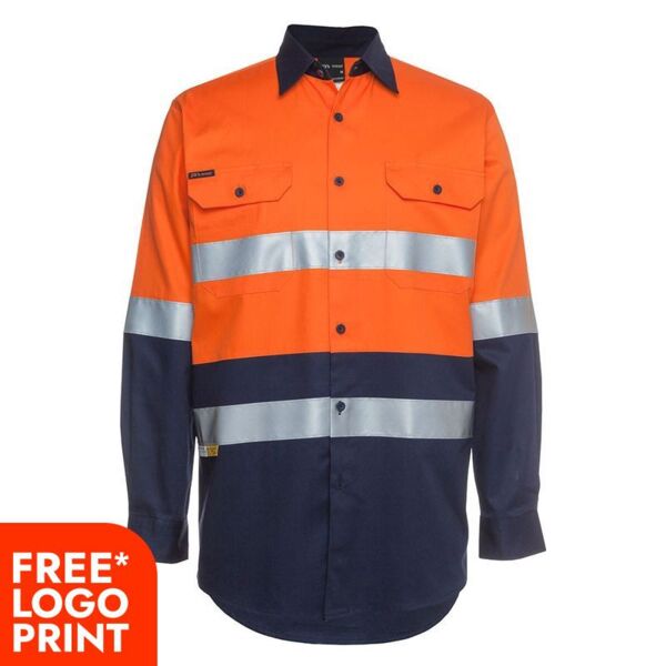 Mens Hi Vis (D+N) Long Sleeve 190G Shirt Thumbnail